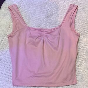 SHEIN Light Pink Scoop Crop Tank